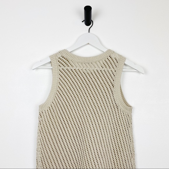 Vince Women's Natural Mesh Stitch Cotton Tank Top - Picture 12 of 16